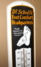 Dr. Scholl's  FOOT CARE -- DRUGSTORE - Thermometer Sign - BIG SIZE - Still Works