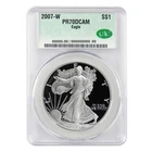 2007-W Proof $1 American Silver Eagle CAC PF70DCAM