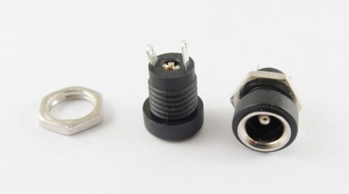 1pc Copper 5.5mm x 2.1mm 3A DC Socket Power Charger Plug Panel Mount + Screw Nut - Picture 3 of 4