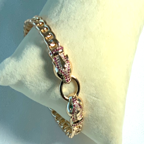 Great Gift Jewelry Set 4 PCS Bracelet Ring Earrings Necklace Ruby Zirconia Snake - Picture 12 of 13