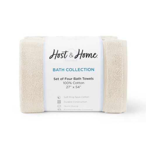Paquete de 4 toallas de baño Host & Home, opciones de color, 600 GSM, 27x54, toallas de algodón suave - Imagen 50 de 50