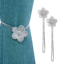 Magnetic Curtain Tiebacks for Windows Flowers 2 pcs Magnetic Ties for Curtains