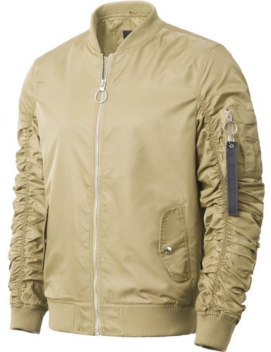 GIACCA BOMBER DA UOMO Windbreaker Zip Up Casual Lishgt Manica Raccolta ARRICCIATA - Foto 18 di 32