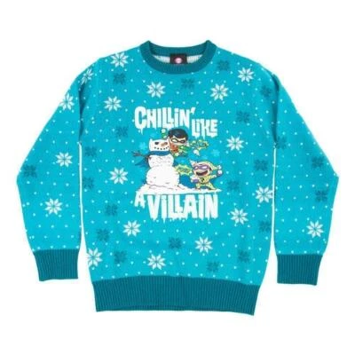 Pull Noël Dc Comics' Chillin Comme A Villain' - Enfants Âge 13 + Neuf Officiel - Photo 1/4