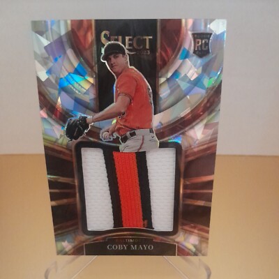 2023 Panini Select Coby Mayo RC PATCH AUTO PJS CRACKED ICE 02/23 MLB orioles