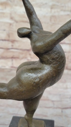 LOVELY ABSTRACT SIGNED MILO PURE 100% BRONZE CHUBBY GIRL STATUE SCUPLTURE FIGURE - Picture 5 of 10