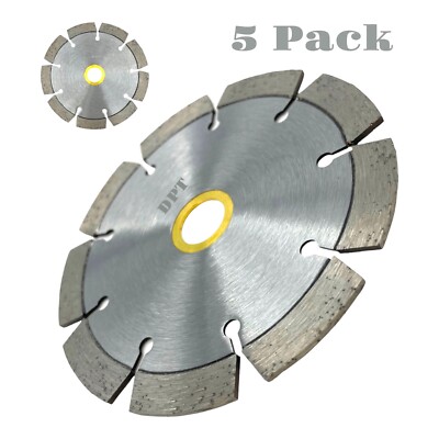 5 Pack 4-1/2'' Diamond Saw Blade Cut Concrete Bricks Stone Blocks Multi-Purpose