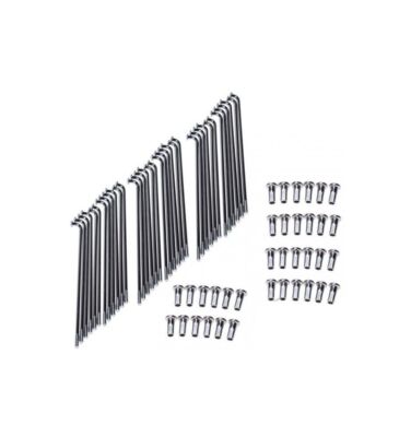 Kit De 36 Rayons De Roue Vélo 12G - Acier Noir, Longueur 121mm, Avec écrous