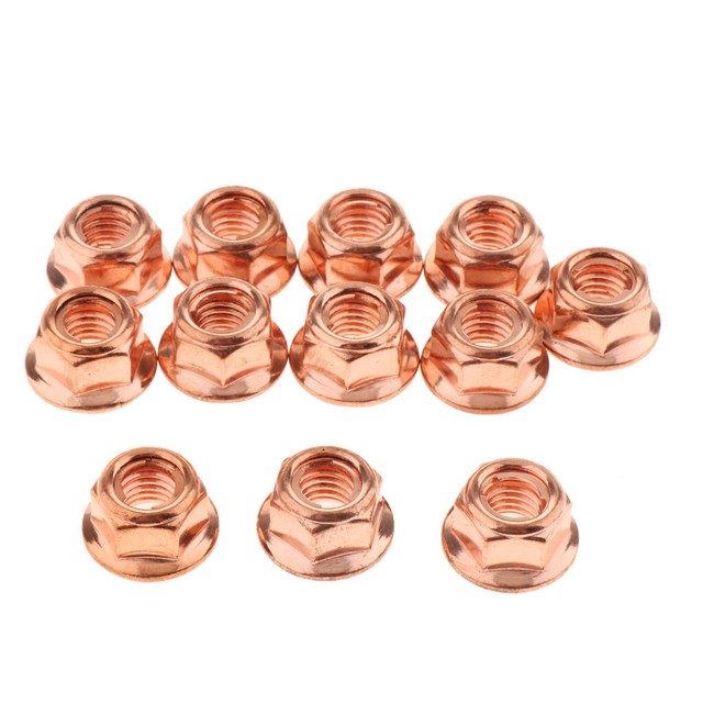 EXHAUST MANIFOLD NUTS HEAD STUD NUT M8 HEX COPPER SELF LOCKING FOR BMW