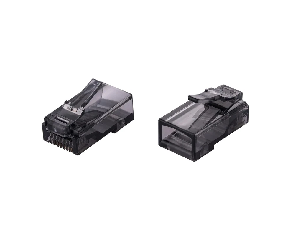 RJ45 Gris EZ Enchufe Modular CAT6 UTP Cable de Red Extremo Paso a través Conector Lote Foto 4 de 4