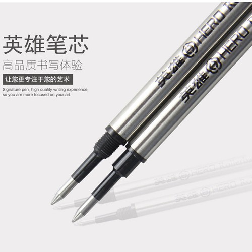 Hero Metal Black Ink Roller Ball Pen Refills Plugin/Screw 0.7mm/0.5mm
