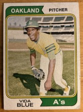 1974 Topps Vida Blue Baseball Card #290 Athletics Low-Grade Fair