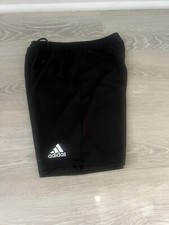 Adidas Youth Large Black PARMA Training Soccer Football Running Kid Shorts EUC