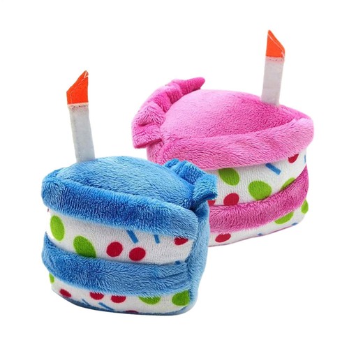 Pet Plush Dog Cake Toy Plays Happy Birthday For Your Pet's Special Day