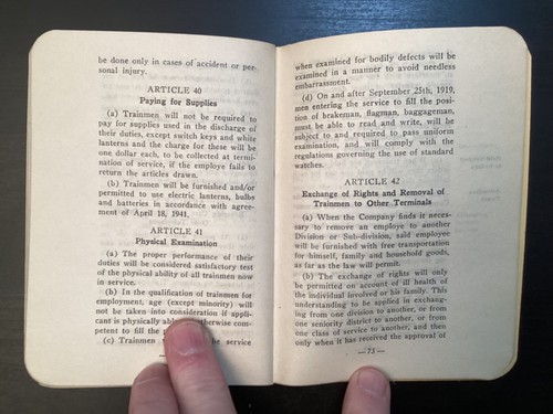 2 Texas and Pacific Railway Company Trainmen Agreement 1944 & 1949 Booklets - Picture 14 of 15