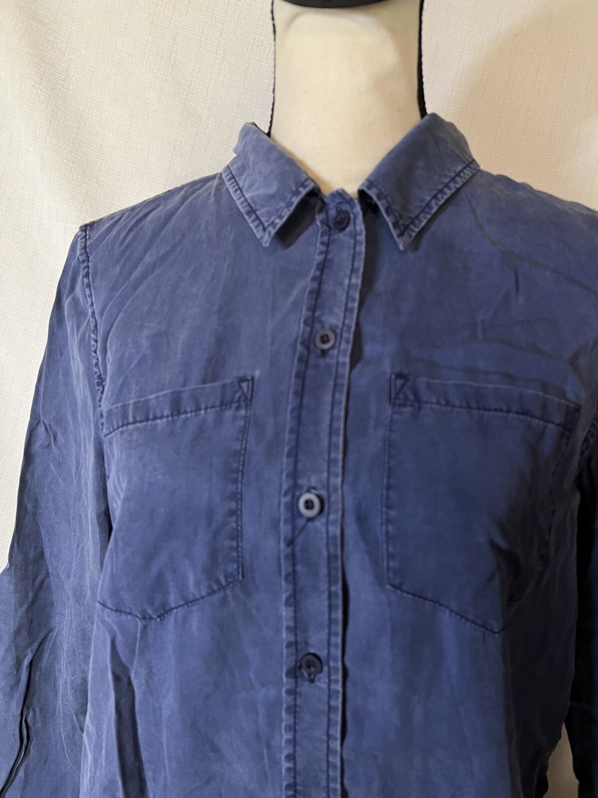 French Connection Blue Collared Button Mini Dress… - image 2