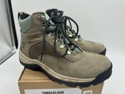 TIMBERLAND WOMEN'S WHITE LEDGE MID ANKLE HIKING BOOT WATERPROOF LEATHER SIZE 9