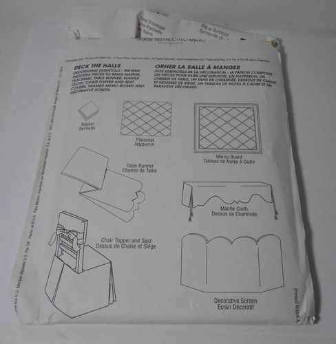 McCall's Sewing Pattern 3773 Christmas Napkins Runner Placemat More! UNCUT - Picture 2 of 2
