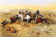 A Desperate Stand by Charles Marion Russell Western Giclee Art Print Ships Free