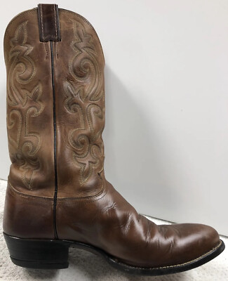 Justin Buck Bay Apache Cowboy Boots Brown 12 E Model 2253 New - CONDITION ISSUES Justin Brown Leather Buck Bay Apache Western Cowboy Boots  main image 3