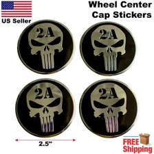 2nd Amendment Wheel Center Cap Sticker Decals 2.50" Diameter  (4 pcs)