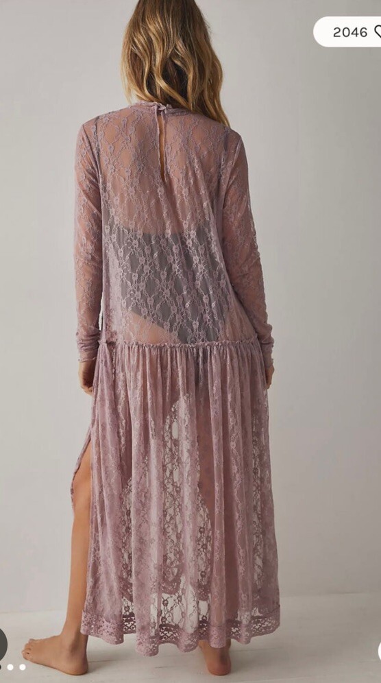 free people long sleeve lace dress The Lace Maxi Dress