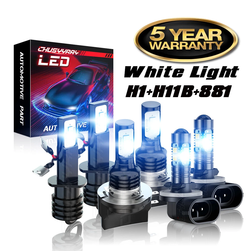 FOR HYUNDAI ELANTRA 2007 -2010 6x LED Headlight High&Low Beam Fog Light Bulbs