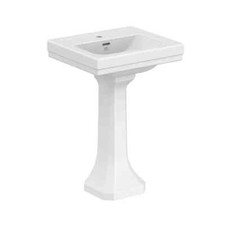 Lefroy Brooks LB7301WH / LB7304WH Metropole Basin 1 Tap Hole And Pedastal White