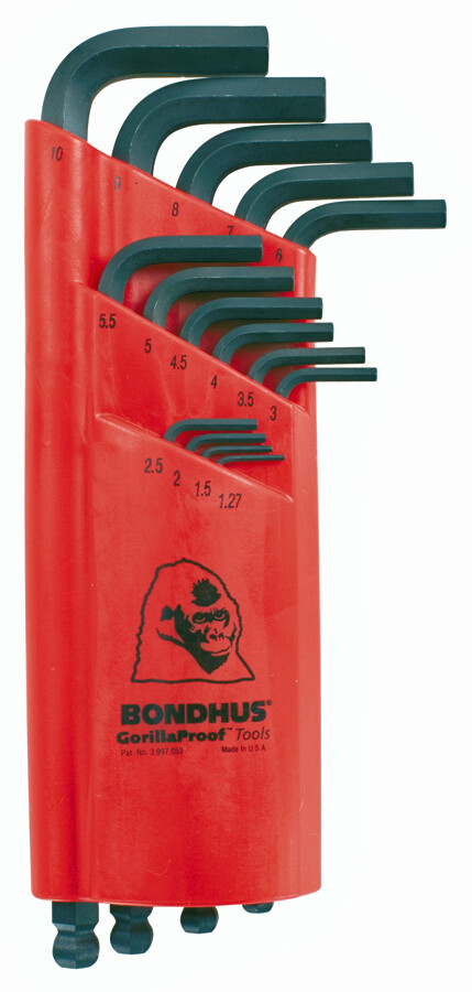 1.27mm-10mm Hex BallDriver® Long Arm L-Wrench Set 15pcs Bondhus