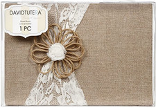 Ślub Burlap & Koronka Księga gości David Tutera Nowa z pudełkiem