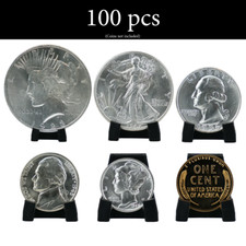  100 Coin Display Stand Holders Easel Case Small Plastic Storage Box Collectors