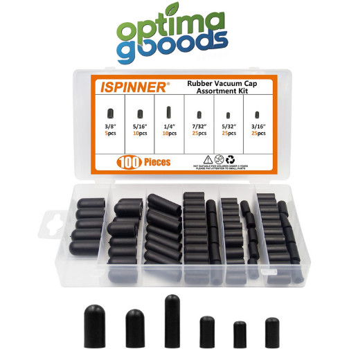 (100 PCS) CARBURETOR & VACUUM RUBBER CAP PLUG ASSORTMENT KIT INTAKE VACUUM LINES
