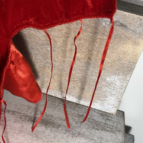 Unbranded Red Mini Velvet Christmas Round Tree Skirt 10.5" Tying Straps - Picture 14 of 14
