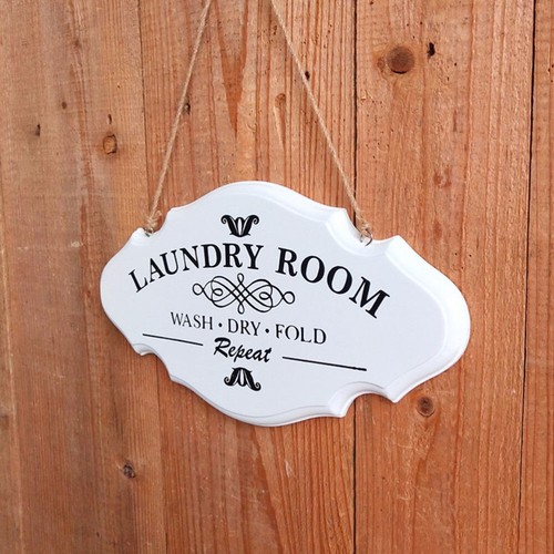 3 Count Laundry Sign Decor Room Front Door Decorations Hanging Board