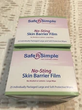 50 SAFE AND SIMPLE SNS00807 No Sting Skin Barrier Film Large & Soft Wipes 26/27