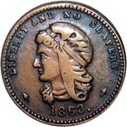 1863 Liberty And No Slavery Patriotic Civil War Token