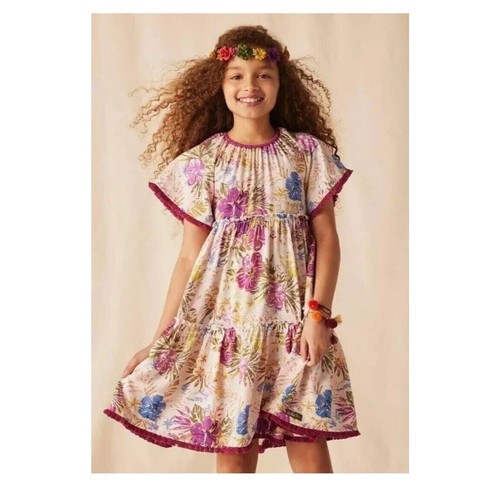Matilda Jane Girl Size 4 Enchanted Garden Bird of Paradise Floral Dress - Picture 6 of 6