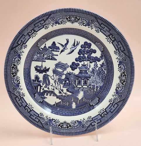 CHURCHILL England BLUE WILLOW 3-Pc Set: Dinner Plate, Cup, Saucer NIB - Picture 8 of 14
