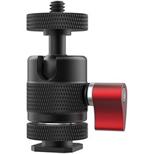 Mini Ball Head w/ Removable Cold Hot Shoe Mount Alloy 360 1/4" for DSLR Cameras