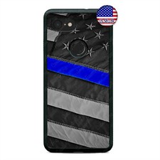 Google Pixel 3 3XL 2XL USA Flag Thin Blue Line Police Phone Case Custom Cover
