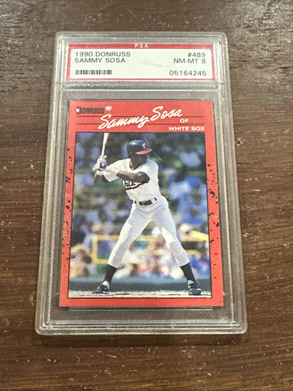 1990 Donruss Sammy Sosa RC Card #489 PSA 8