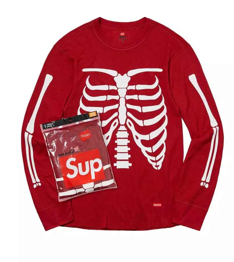 Supreme Hanes Bones Thermal Crew (1 pack) rouge   Large