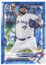 ALEK MANOAH Blue Sapphire Chrome Refractor 2021 Bowman BCP-27 Toronto Blue Jays
