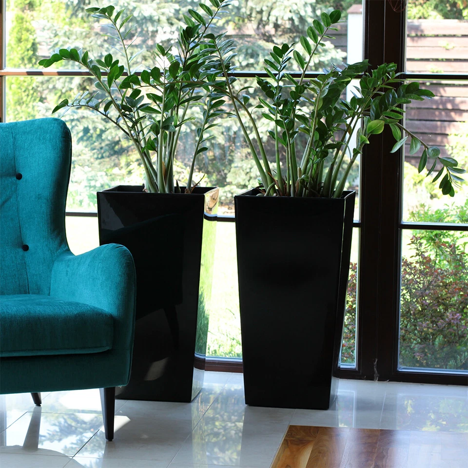 Blumenkübel Hochglanz Pflanzkübel Blumentopf Übertopf Pflanzgefäß 6Farben Größen - Bild 3 von 4