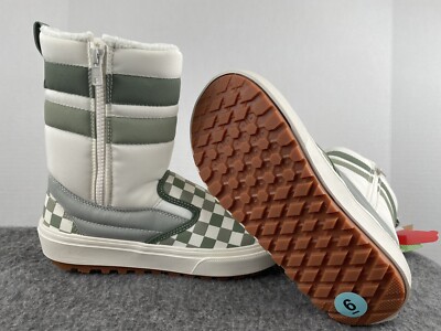 Vans Slip-On VansGuard Checkerboard Seagrass Cold‎ Weather Snow Boots Size 6 Vans Slip-On VansGuard Checkerboard Seagrass Cold Weather  main image 3