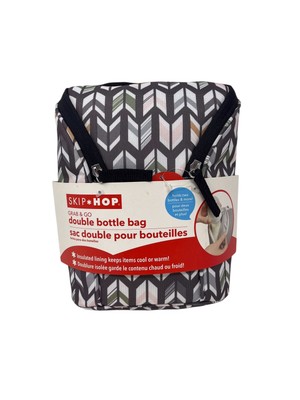 Skip Hop Grab & Go Insulated Double Bottle Bag MultiColored Adjustable Strap-New