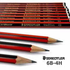 12 x Staedtler Tradition Pencils - Graded Set - 6B 5B 4B 3B 2B B HB F H 2H 3H 4H