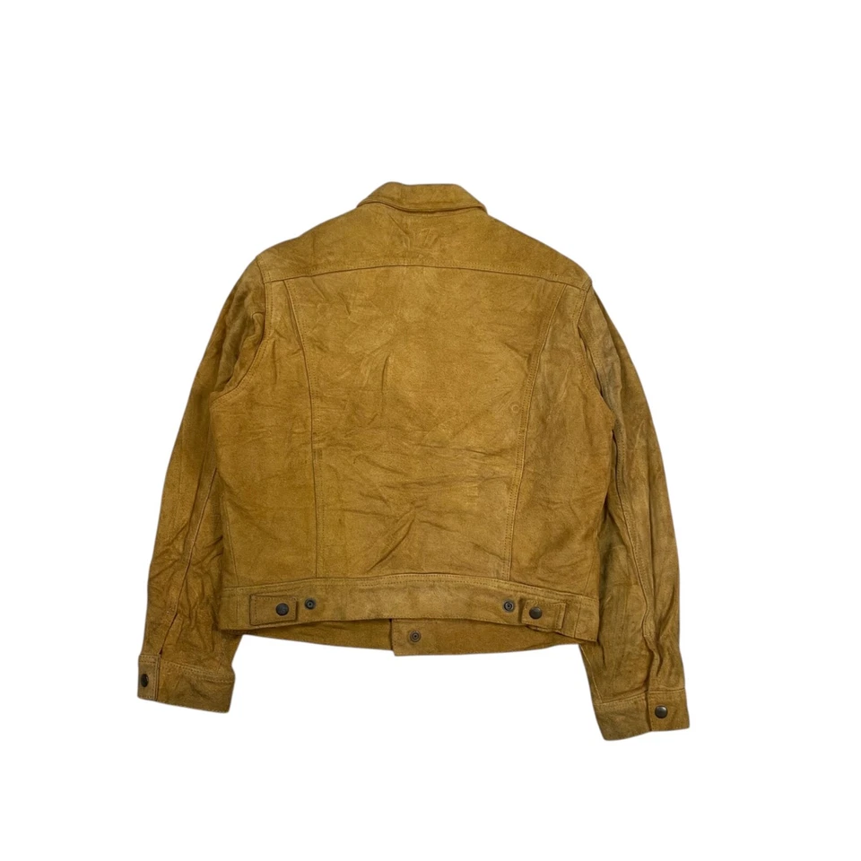 Chaqueta de camionero vintage de cuero de oveja de caña de azúcar Foto 3 de 4