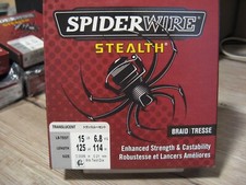 SpiderWire Stealth Braided Fishing Line - 15 LB - 125 Yds - Translucent Braid