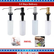 Stainless Steel Soap Dispenser For Kitchen Sink with 17OZ Bottle 360° Rotation